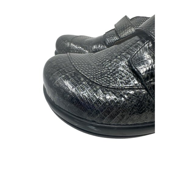 Alegria Womens Black Snake Embossed Leather Slip-On Loafers Size 39 US 9 - Picture 6 of 14
